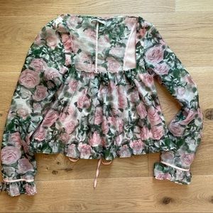 ATOIR REVOLVE floral tie up long sleeve top